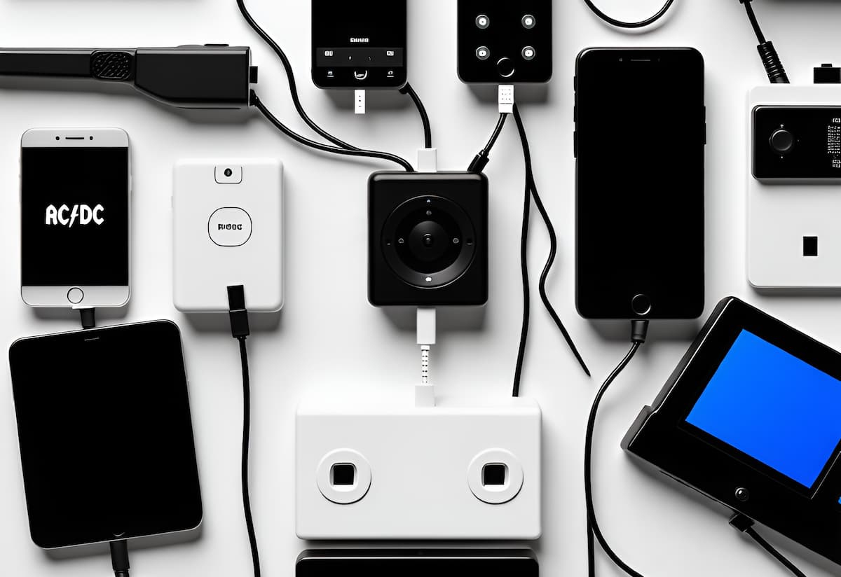 Devices-charging-with-AC-DC-power-adapters