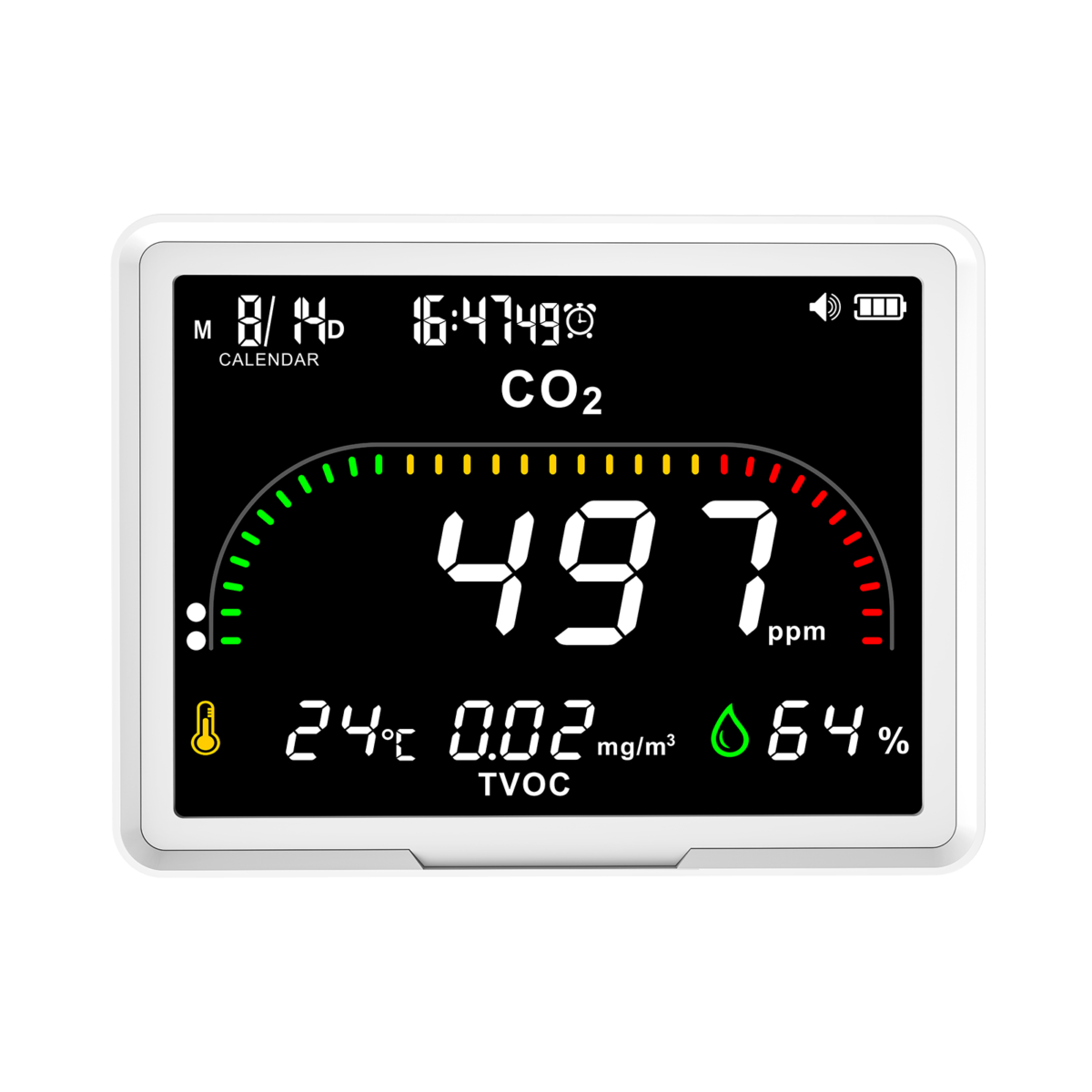 卓上･壁掛け TVOC･CO2 モニター BS-CO2D-PTH-20